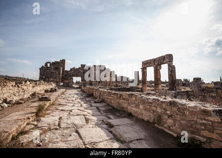 Nord porta bizantina; Pamukkale, Turchia Foto Stock