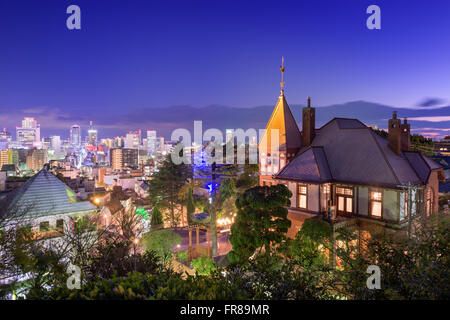 Kobe, Giappone skyline dallo storico Quartiere di Kitano. Foto Stock