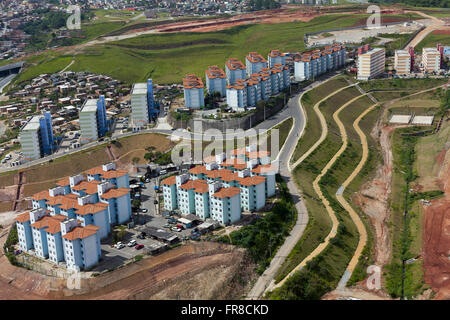 Opere di urbanizzazione nel Jardim Sao Francisco - vicino a Avenue Jacu pesche Foto Stock