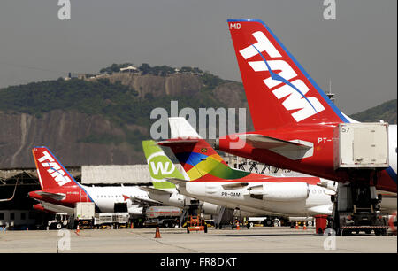 L'aeroporto Santos Dumont nel centro della città di Rio de Janeiro Foto Stock