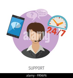 Supporto Icona piatta Illustrazione Vettoriale