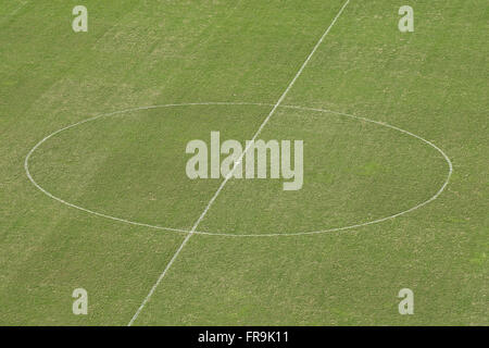 Direttamente sopra il cerchio centrale prato Estadio do Maracana Foto Stock