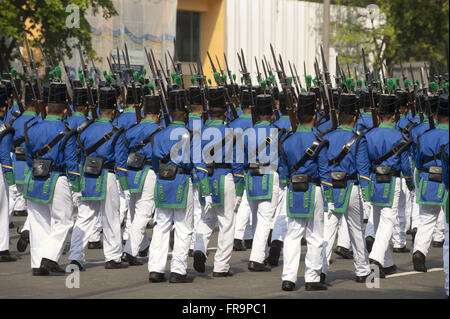 Parata di celebrazione del 7 settembre a Avenida Presidente Vargas Foto Stock