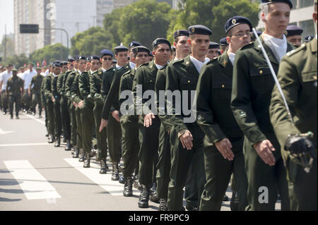 Parata di celebrazione del 7 settembre a Avenida Presidente Vargas Foto Stock