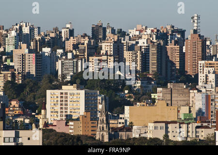 Vista dall'alto di edifici nel centro della città Foto Stock