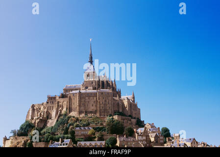 Mont Saint Michel monastero sulla costa della Normandia, Francia Foto Stock