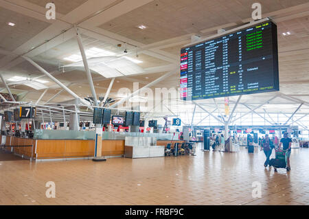 Interno del terminal di partenza, l'Aeroporto Internazionale di Brisbane, l'Aeroporto di Brisbane sobborgo, Brisbane, Queensland, Australia Foto Stock