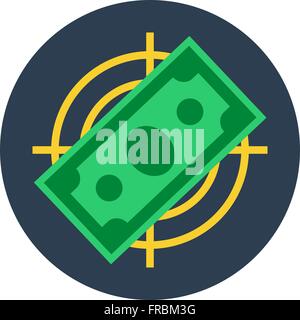 Carta Moneta banconota target piano Illustrazione Vettoriale