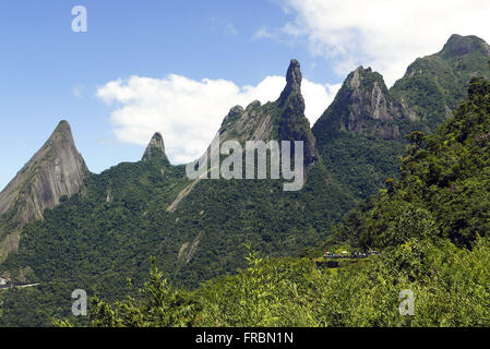 Picco di dito di Dio nella Serra dos Órgãos Foto Stock