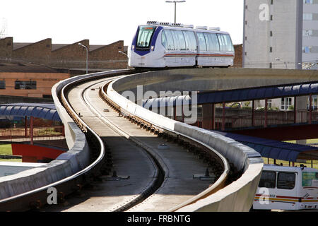 Airtrain - Aeroporto ferrovia collega la metro per il Terminal 1 al Salgado Filho International Airport Foto Stock