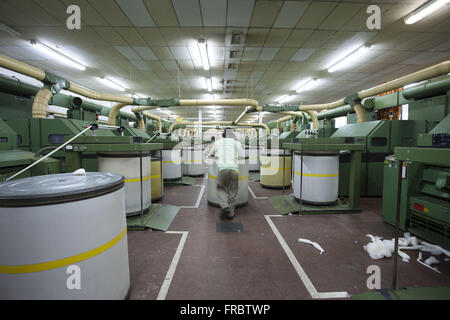 Filato di industrie in una cooperativa - la produzione di puro cotone e filato misto Foto Stock