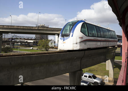 Aeromóvel - liga Estação Aeroporto do metrô ao terminale 1 do Aeroporto Internacional Salgado Filho Foto Stock