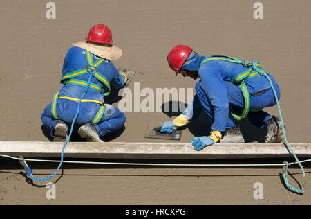 Cementificazione del canale di bypass del Rio São Francisco Foto Stock