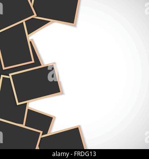 Pila di cornici foto su sfondo bianco Illustrazione Vettoriale