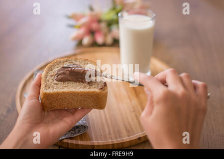 Crema di cioccolato e latte Foto Stock