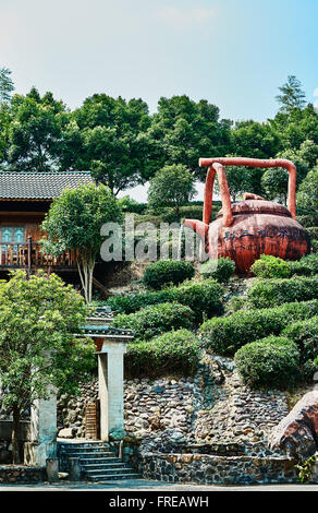 Nel Guangxi, Cina - 29 Settembre 2014 : tradizionale casa da tè tra Guilin e Yangshuo nella provincia di Guangxi Cina Foto Stock