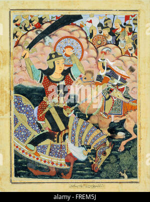 Attribuito a Mahesha, indiano, attivo c. 1570 - 1590 - Qasam al-Abbas arriva dalla Mecca Foto Stock