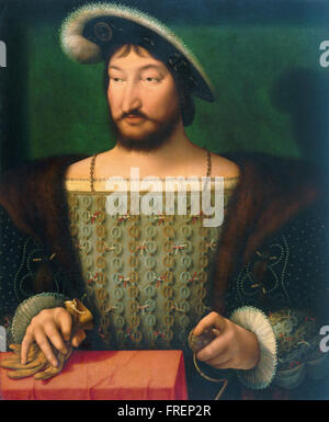 Joos van Cleve - Ritratto di Francesco I Re di Francia (ca. 1532-1533) Foto Stock