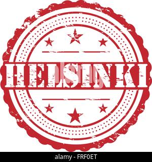 Helsinki / Badge Grunge Illustrazione Vettoriale