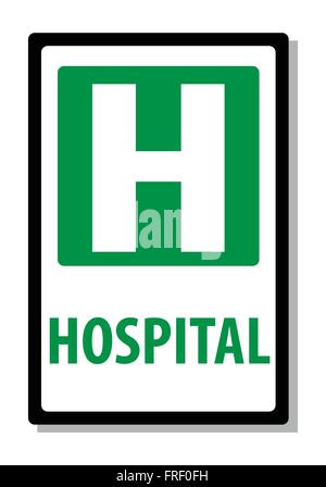 Ospedale. Piatto semplice segno/icona di simbolo Illustrazione Vettoriale