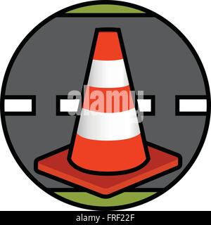 Traffico Flat Icona cono: vettore Illustrazione Vettoriale