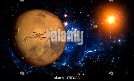 Marte pianeta del sistema solare spazio isolato illustrazione Foto Stock