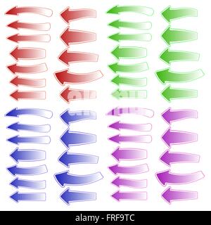 Set di colorate diverse frecce Illustrazione Vettoriale