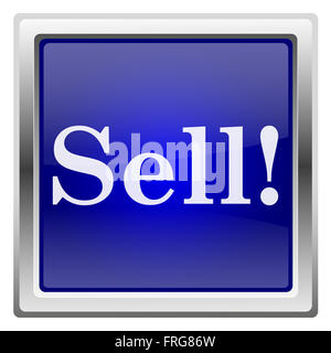 Lucido metallico icona con design in bianco su sfondo blu Foto Stock