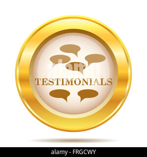 Round Icona lucido con design marrone su fondo oro Foto Stock