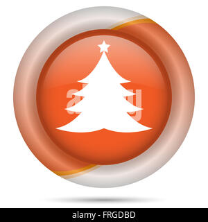 Icona lucido con design bianco arancione su sfondo di plastica Foto Stock