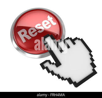Il pulsante di Reset , immagine 3D rappresentata. Foto Stock