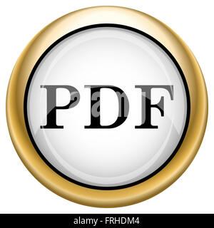 Lucido icona lucido con design nero su bianco e lo sfondo in oro Foto Stock