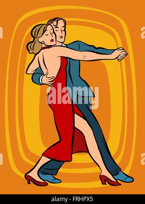 Giovane ballare il tango Illustrazione Vettoriale