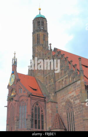 Vista sulla Chiesa della Vergine, Norimberga, Germania Foto Stock