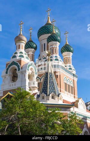 St Nicholas Chiesa Ortodossa Russa, Nice, Francia Foto Stock