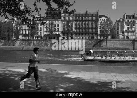 Pareggiatore, Port de la Tournelle, Parigi Foto Stock