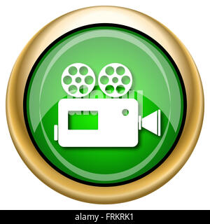 Lucida lucido verde e oro icona - pulsante internet Foto Stock