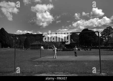 La pallacanestro nel parco, ponte Pateley Foto Stock