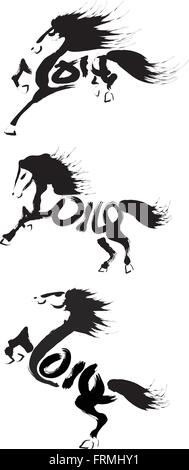 cavallo di inchiostro Illustrazione Vettoriale