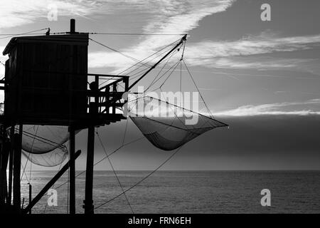 Carrelet Gironde Costa, Francia Foto Stock