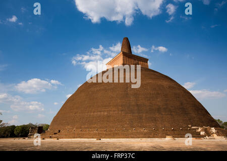 Sri Lanka, Anuradhapura Dagoba Abhayagiri, dopo il restauro Foto Stock