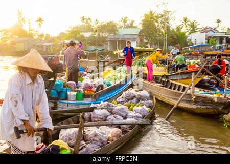 Phong Dien mercato galleggiante, Can Tho, Vietnam Foto Stock