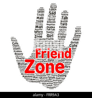 Friendzone word cloud concetto di forma Foto Stock