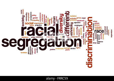 La segregazione razziale concetto parola Sfondo nuvola Foto Stock