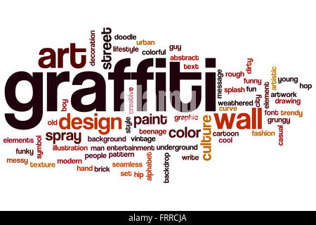 Graffiti parola concetto cloud con wall art tag correlati Foto Stock