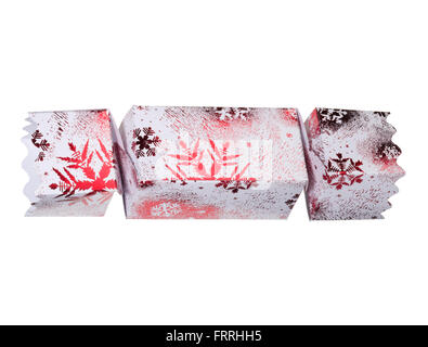 Singolo ritaglio di una smart red Christmas cracker. Foto Stock