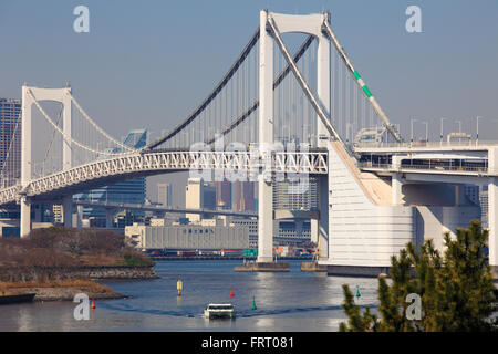 Giappone, Tokyo, Odaiba, Rainbow Bridge, Foto Stock