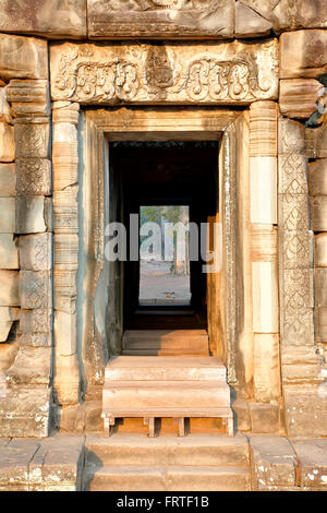 Ingresso, ingresso pavilion (gopura) al tempio Phimeanakas, Angkor Thom, il Parco Archeologico di Angkor, Siem Reap, Cambogia Foto Stock