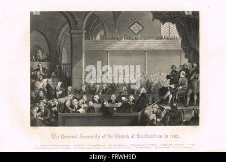 L'Assemblea Generale della Chiesa di Scozia nel 1783 Foto Stock