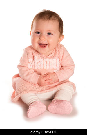 Baby girl ridere studio ritaglio Foto Stock